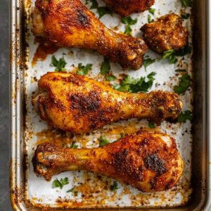 Oven-baked chicken drumsticks